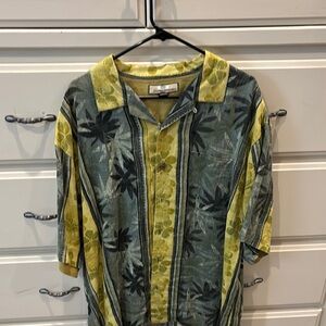 Tommy Bahama Green and Yellow Floral Shirt